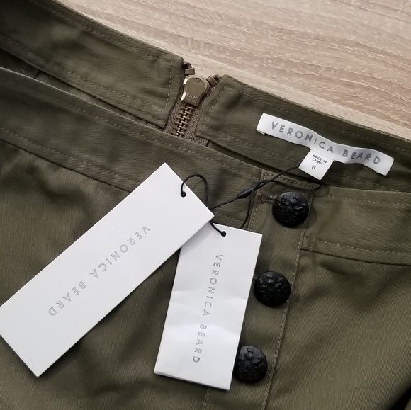 Veronica Beard Army Green Ruffle Mini Skirt - Picture 5 of 8